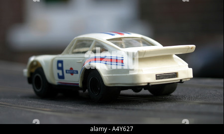 Début 1980 s Scalextric vintage Rare voiture Porsche Turbo 935 C 115 Blanc Voiture Banque D'Images