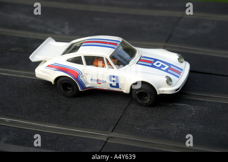 Début 1980 s Scalextric vintage Rare voiture Porsche Turbo 935 C 115 Blanc Voiture Banque D'Images