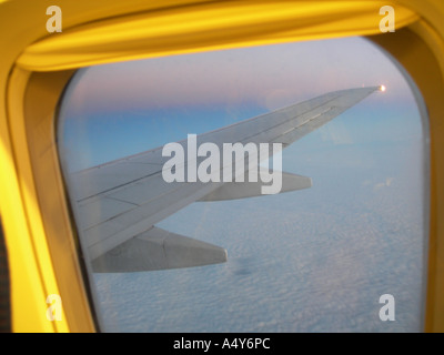Vue depuis la fenêtre de l'avion Banque D'Images