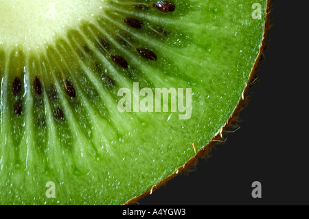 Trimestre d'une tranche de kiwi Banque D'Images