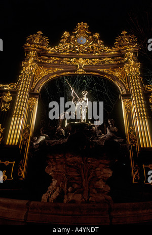 Fontaine de Neptune, fontaine de Neptune, dieu grec, dieu de l'olympe, la place Stanislas, la ville de Nancy, Nancy, Lorraine, France, Europe Banque D'Images