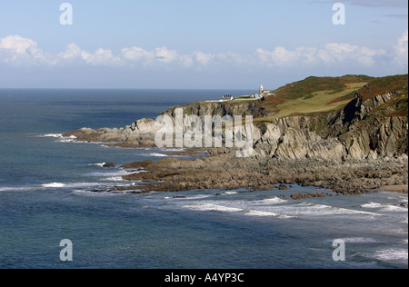 Vue de la côte nord du Devon vers Bull Point Lighthouse sur Rockham Bay Banque D'Images