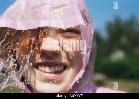 Girl wearing hood Banque D'Images