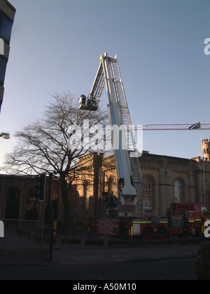 D'Incendie et de secours de l'Oxfordshire Prendre en bas les lumières de Noël Banque D'Images