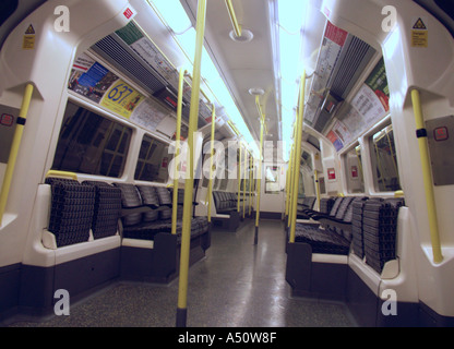 London Underground tube vide train Banque D'Images