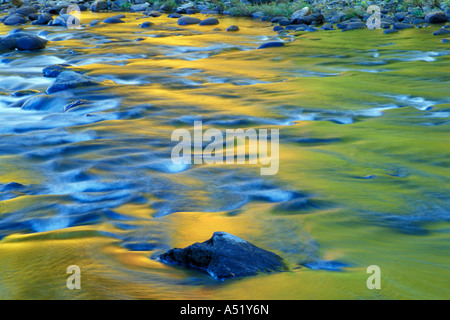 La Jamaïque VT Automne couleurs reflètent dans la rivière West Jamaïque State Park Banque D'Images