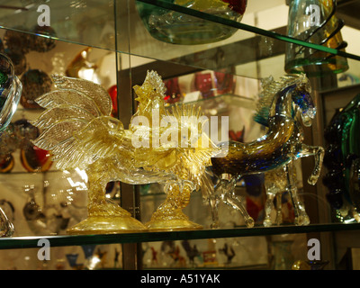 Venise, avec affichage des objets fabriqués à partir de verre de Murano Banque D'Images