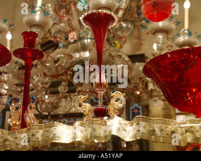 Venise, avec affichage des objets fabriqués à partir de verre de Murano Banque D'Images