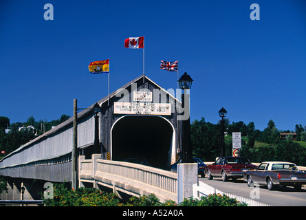 Bois le plus long du monde, le pont couvert de Hartland, au Nouveau-Brunswick, Canada Banque D'Images