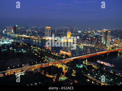 Vue depuis la Tour du Caire, Le Caire, Egypte Banque D'Images