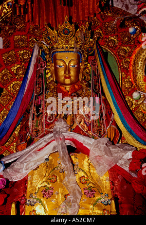 Bouddha Sakyamuni Bouddha Sakyamuni, image, Yumbu Lakang Palace, palais, premier monastère bouddhiste, dans la région autonome du Tibet, Tibet, Chine, Asie Banque D'Images