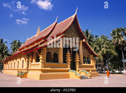 Wat Ong Teu Mahawihan, Vientiane, Lettres Banque D'Images