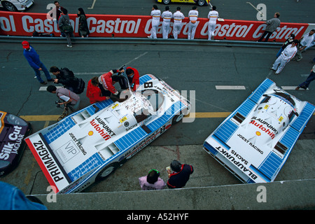 Porsche 962C. Team Joest Racing. Henri Pescarolo pilotes Jean-Louis Ricci & Claude Ballot-Lena. La course des 24 Heures du Mans 1989 Banque D'Images