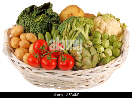 Panier de légumes, CUT OUT Banque D'Images