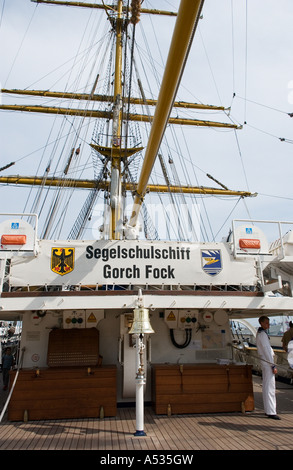 Pont du grand voilier allemand Gorch Fock Banque D'Images