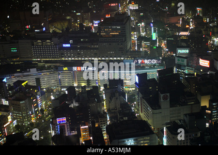 Voyage Japon , Tokyo building scène de nuit paysage ville haute tour Banque D'Images