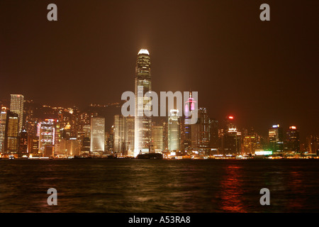 Hong Kong skyline at night Banque D'Images