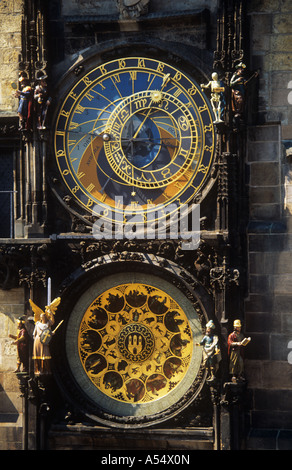 Horloge astronomique, Place de la Vieille Ville, Prague, République Tchèque Banque D'Images