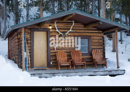 Moose Wyoming une cabane à l'Ranch X Triangle un ranch à Grand Teton National Park Banque D'Images