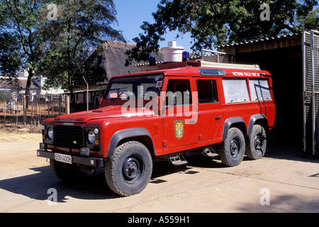 Camion de pompiers à Victoria Falls au Zimbabwe Banque D'Images