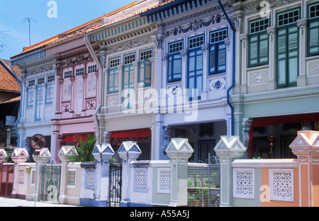 Maisons restaurées, Joo Chiat, Singapour Banque D'Images