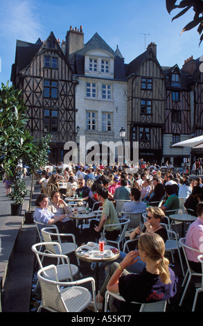 La Place Plumereau à Tours Indre et Loire France Banque D'Images