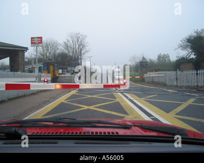 Croisement de ligne de chemin de fer en milieu rural et de la plate-forme Darsham de Norfolk Angleterre Grande-Bretagne Banque D'Images