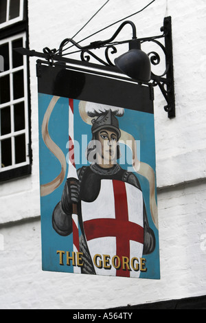 L'enseigne de pub George Inn Borough High Street London SE1 Southwark. Banque D'Images