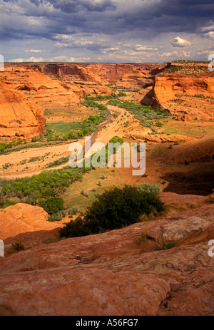 Vue de la jonction surplombent, Canyon de Chelly, Canyon de Chelly National Monument, Navajo Indian Reservation, Arizona, United States, Amérique du Nord Banque D'Images