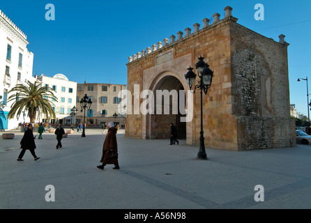 Porte de France, porte d'entrée de la médina, Tunis, Tunisie Banque D'Images