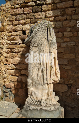 Statue sans tête, Villa romaine, Carthage, Tunisie Banque D'Images
