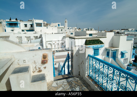 Sidi Bou Saïd, près de Tunis, Tunisie Banque D'Images