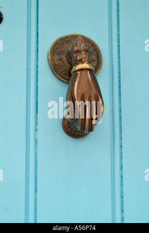 Main de Fatima doorknocker, Le Kef, Tunisie Banque D'Images