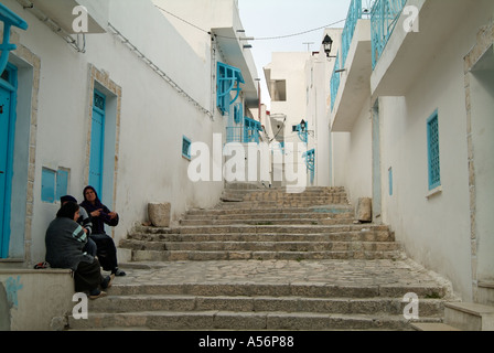 Vallonné rues de Kef, Tunisie Banque D'Images