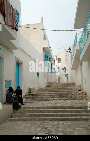 Vallonné rues de Kef, Tunisie Banque D'Images