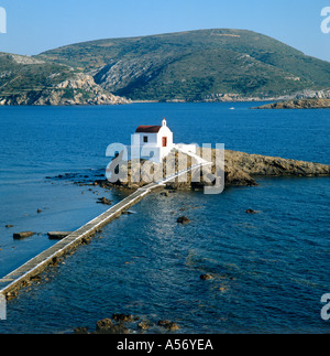 L'Église grecque, Leros, Dodécanèse, Grèce Banque D'Images