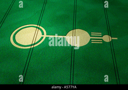 Vue aérienne de l'agroglyphe. Banque D'Images