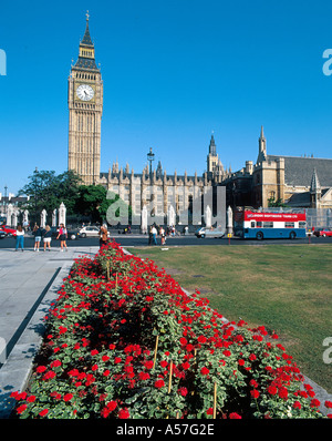 Chambres du Parlement et Big Ben, Londres, Angleterre, prises en 1991 Banque D'Images