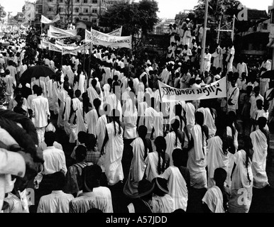 Liberté indienne, défilé de célébration du jour de l'indépendance, procession des femmes, Bombay, Maharashtra, Inde, 1947 Banque D'Images