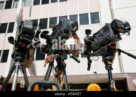 Pi.Fort Lauderdale Florida, Anna Nicole Smith audience funéraire, décès de célébrité, surdose, caméras vidéo TV, FL070222012 Banque D'Images