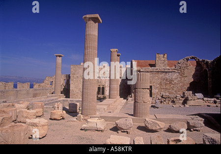 Acropole de Lindos, à l'île de Rhodes. La Grèce. GXPL 4820-452 Banque D'Images