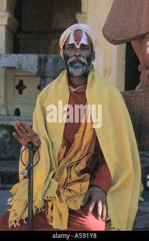 Sadhu ou saint homme Pashnupati à Kathmandou au Népal Banque D'Images