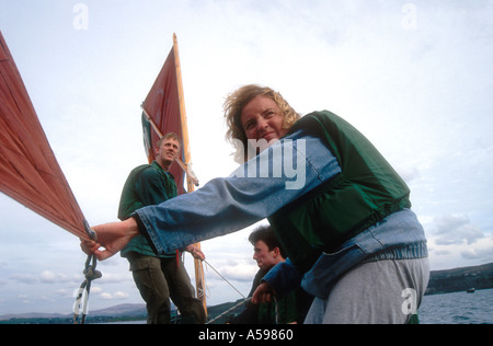 Une unité de voile 1989 réplique d'une chaloupe français s 1790 Banque D'Images