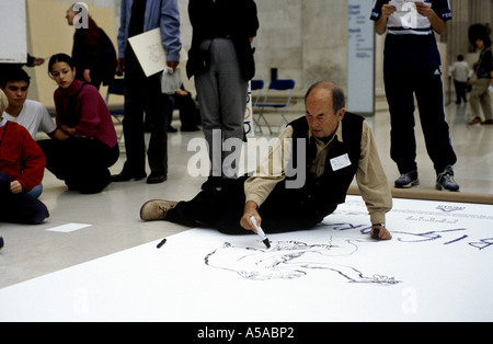 Quentin Blake artiste à grand tirage le Natural History Museum de Londres en 2000 Banque D'Images