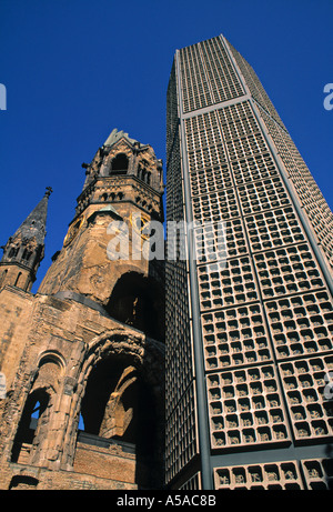 L'église Kaiser Wilhelm, Kurfürstendamm, Berlin, Allemagne Banque D'Images