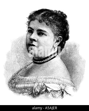 Gravure du xixe siècle, la chanteuse Annie Louise Cary Banque D'Images