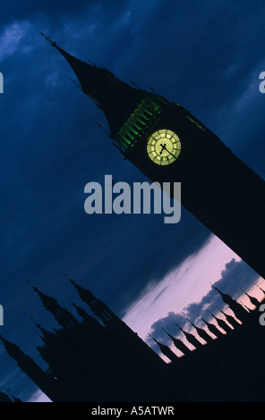 Silhouette de Big Ben, London, England, UK Banque D'Images