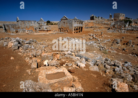 Ruines de maisons byzantines Aleppo Syrie Banque D'Images