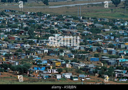 Une vue aérienne de la banlieue de Soweto, Afrique du Sud Banque D'Images