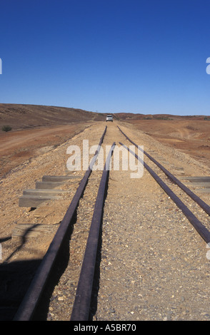 Australie méridionale Old Ghan Railway Tracks dans l'Outback Banque D'Images